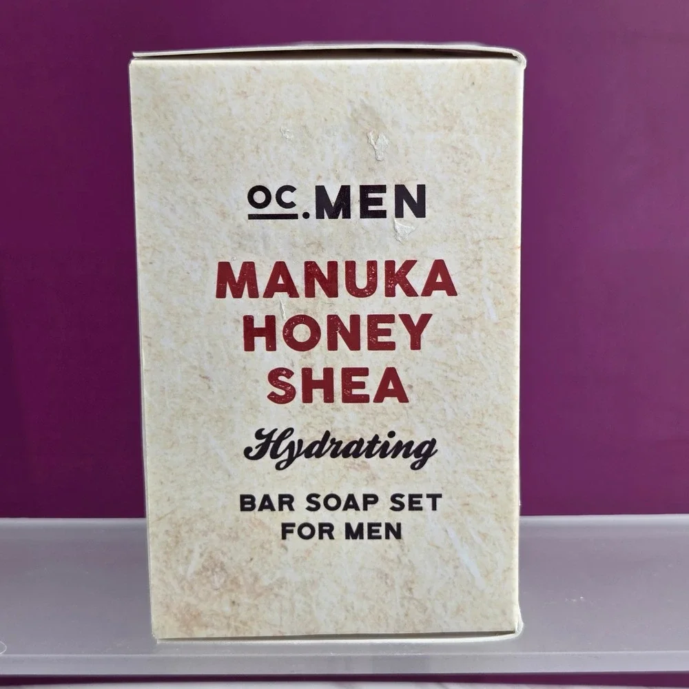 OC MEN Bar Soap Set Men 3 Pack Manuka Honey Shea Hydrating Natural USA Eco